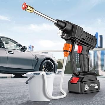 Automatic Cordless Wireless Car Wash Spray Gun High Pressure 48v Lithium Water Jet Foam Car Washer Gun