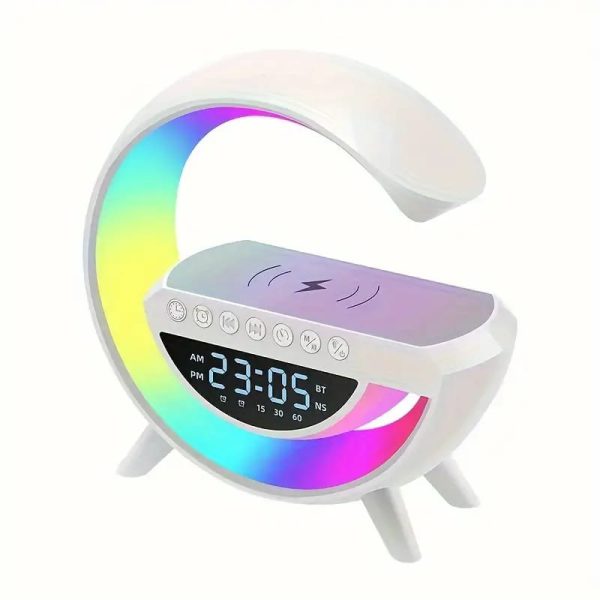 Bt- 3401 Multi-functional Led Clock Display Speaker G Lamp | Led Wireless Charging Speaker, G-shaped Speaker Light, Bluetooth Mp3 Player, Night Light And Alarm Clock, For Living Room