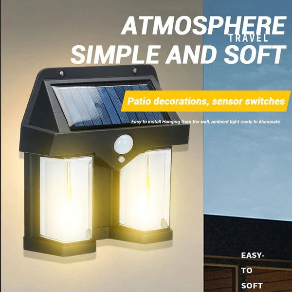 Double Head Antique Solar Sensor Solar Wall Lamp Outdoor Tungsten Lamp Induction Garden Lamp Garden Villa Night Lamp