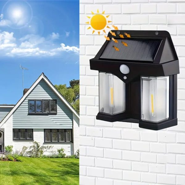 Double Head Antique Solar Sensor Solar Wall Lamp Outdoor Tungsten Lamp Induction Garden Lamp Garden Villa Night Lamp