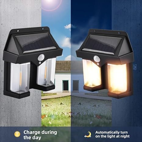 Double Head Antique Solar Sensor Solar Wall Lamp Outdoor Tungsten Lamp Induction Garden Lamp Garden Villa Night Lamp