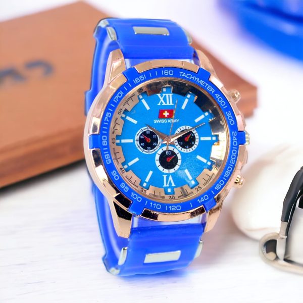 (Without Box ) Latest Design Sports Rubber Straps Analog For Men And Boys