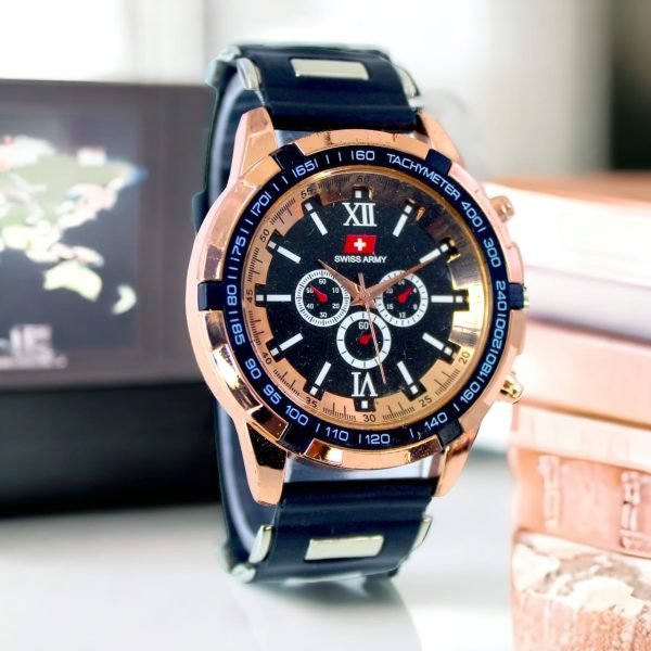 (Without Box ) Latest Design Sports Rubber Straps Analog For Men And Boys