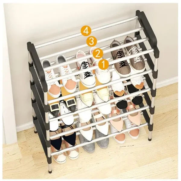 Tier Shoe Rack, Free Standing Shoe Racks, Stackable Shoe Rack With Side Support For Indoor & Outdoor