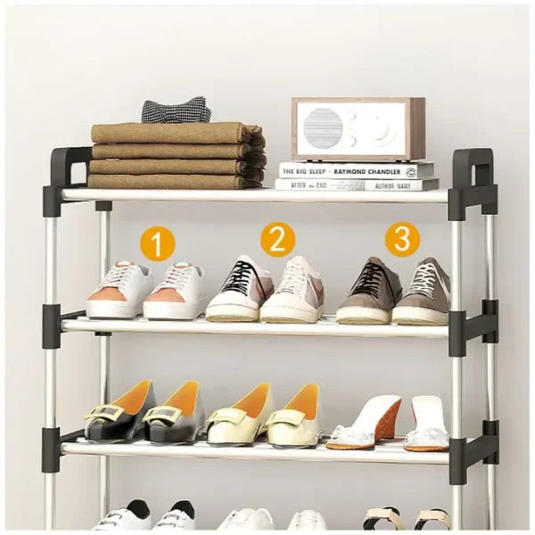 Tier Shoe Rack, Free Standing Shoe Racks, Stackable Shoe Rack With Side Support For Indoor & Outdoor